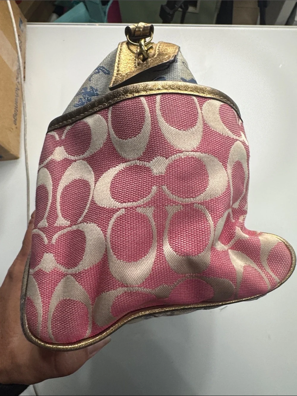 Coach Vintage Y2K-era Coach Signature Patchwork bowler bag in multi-color